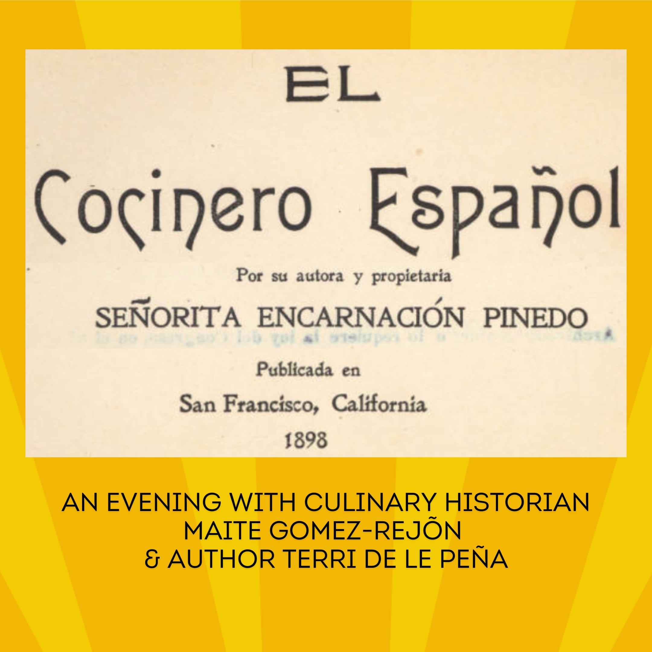 Food Stores event yellow contrasting stripes with text
