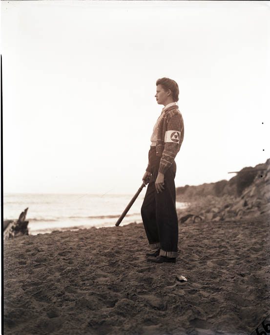 West Los Angeles Auxiliary Policewomen's Force on World War II Beach Patrol