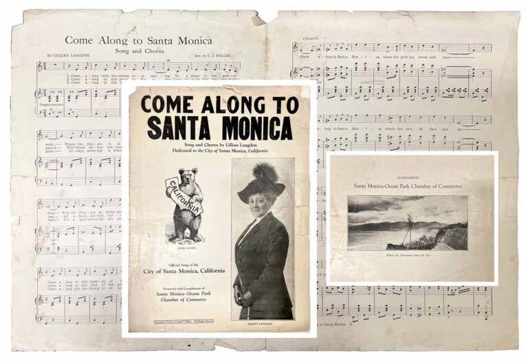 Sheet music for "Come Along to Santa Monica"