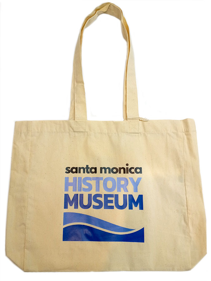 Reuseable tote bag with Santa Monica History Museum logo