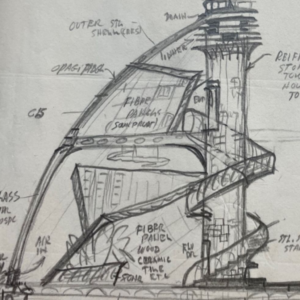 Architectural sketch in pencil