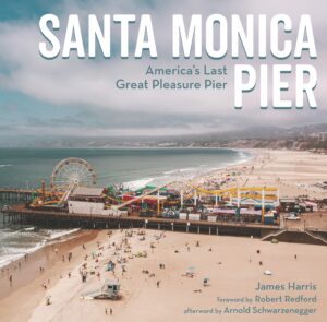 Book Cover with aerial image of the Santa Monica Pier and surrounding beach