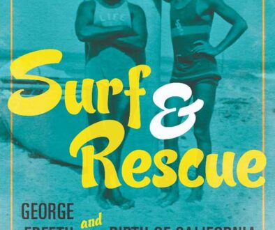 Book cover for Surf & Rescue - two men on beach with surfboards