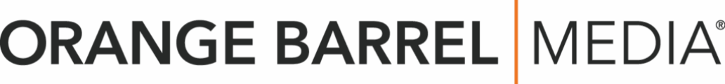 Text logo for celebration sponsor Orange Barrel Media