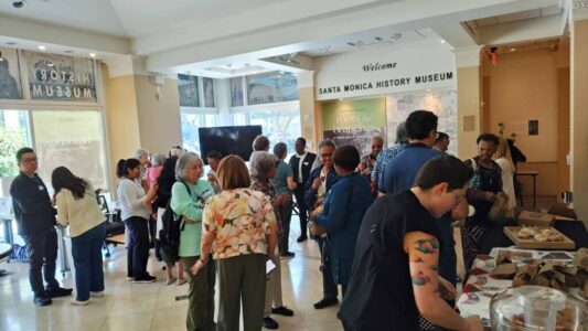 Guests from the Santa Monica History Museum event "Breaking Bread" mingling
