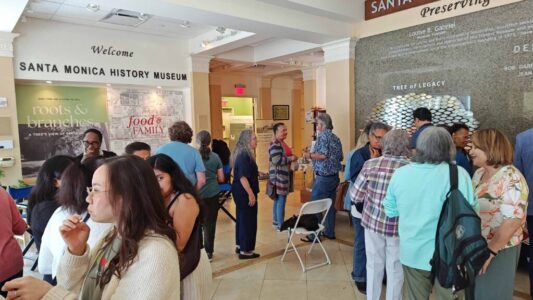 Guests from the Santa Monica History Museum event "Breaking Bread" mingling