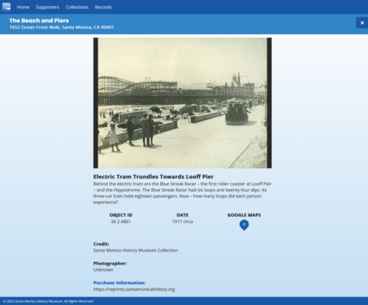 Screenshot from website - History Happened Here